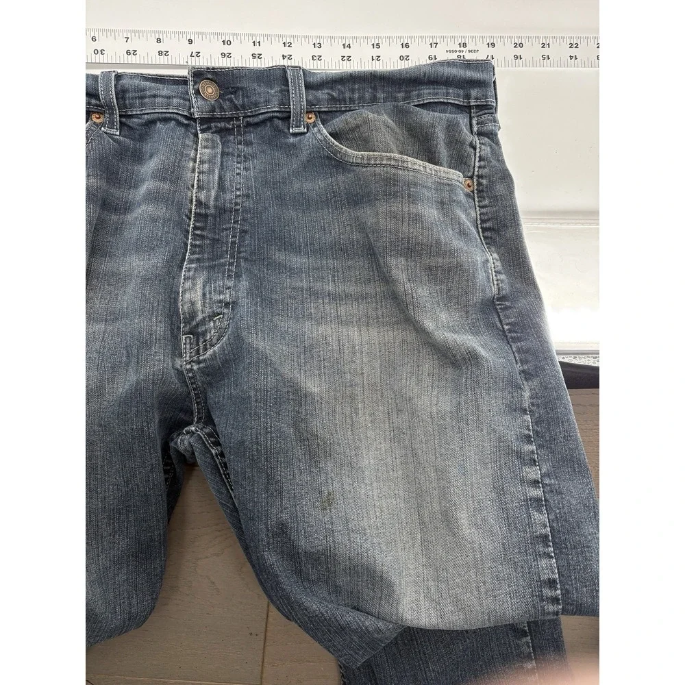 Men's Levi's 505 Straight Leg Dark Wash Blue Denim Jeans Size 38X28.5